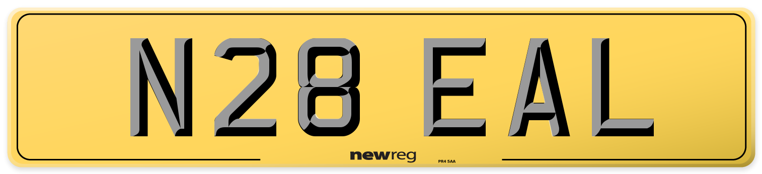 N28 EAL Rear Number Plate