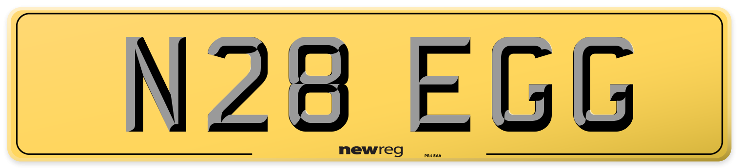 N28 EGG Rear Number Plate