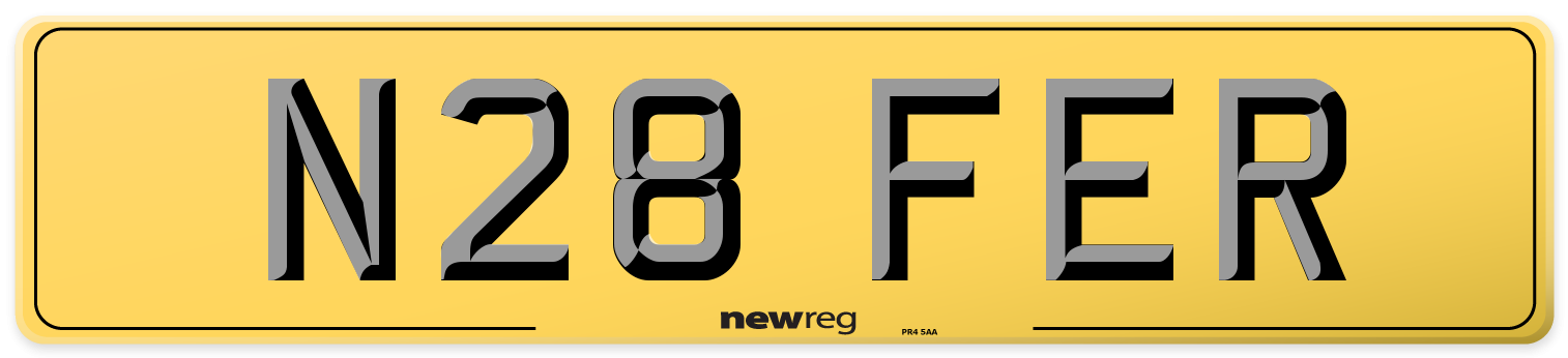 N28 FER Rear Number Plate