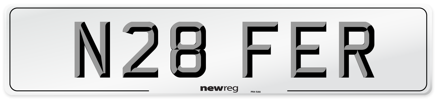 N28 FER Front Number Plate
