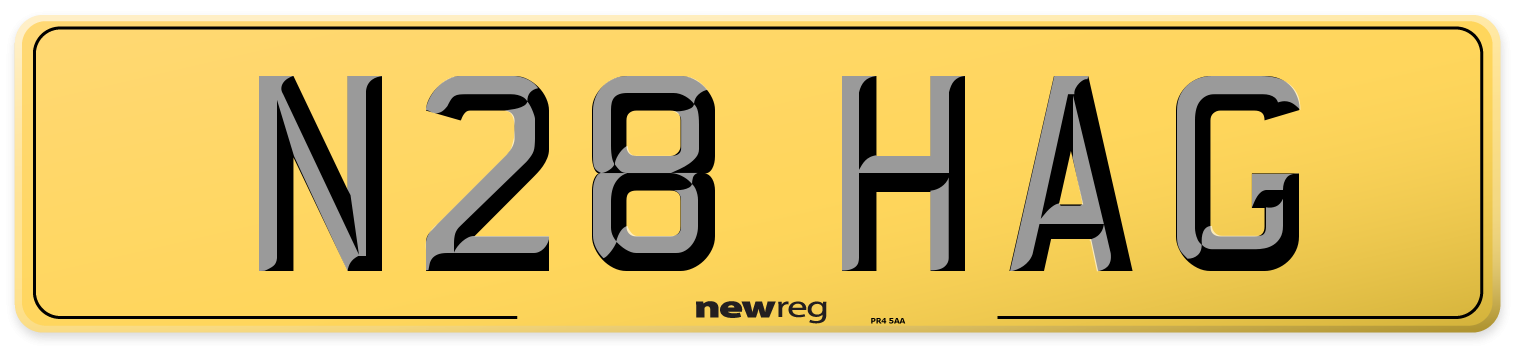 N28 HAG Rear Number Plate
