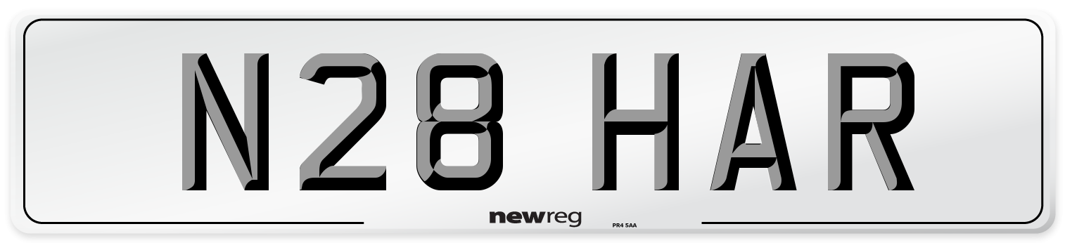 N28 HAR Front Number Plate