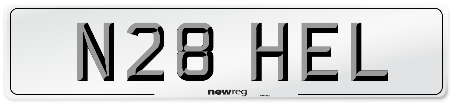N28 HEL Front Number Plate