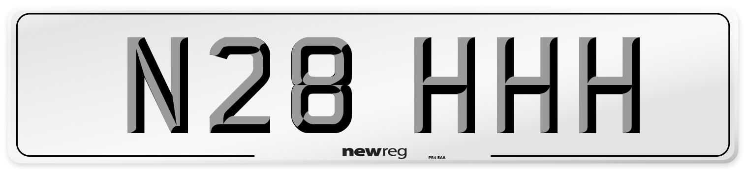 N28 HHH Front Number Plate