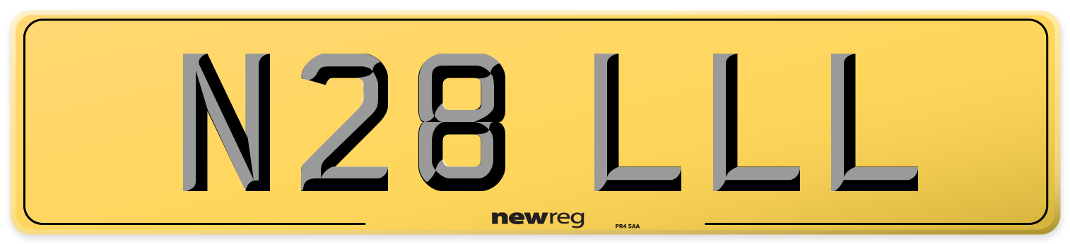 N28 LLL Rear Number Plate