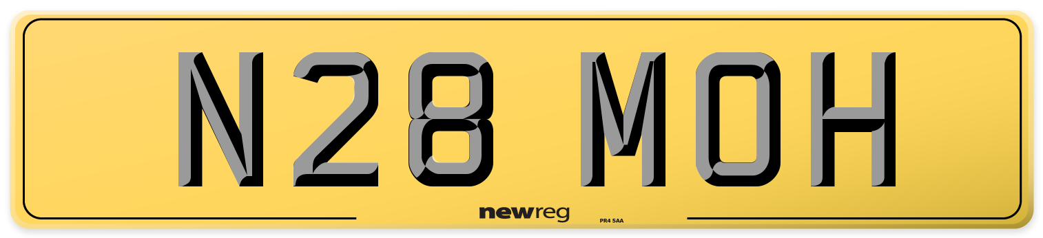 N28 MOH Rear Number Plate