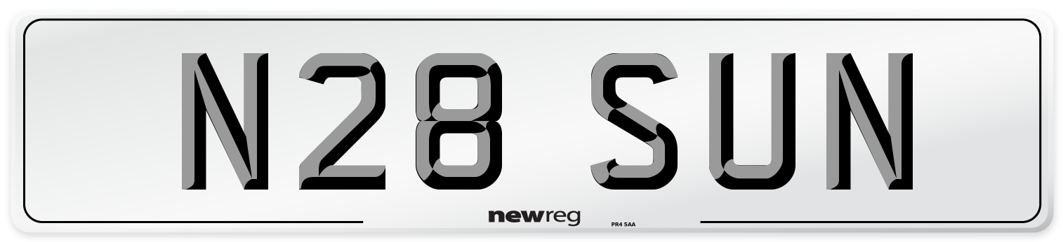 N28 SUN Front Number Plate