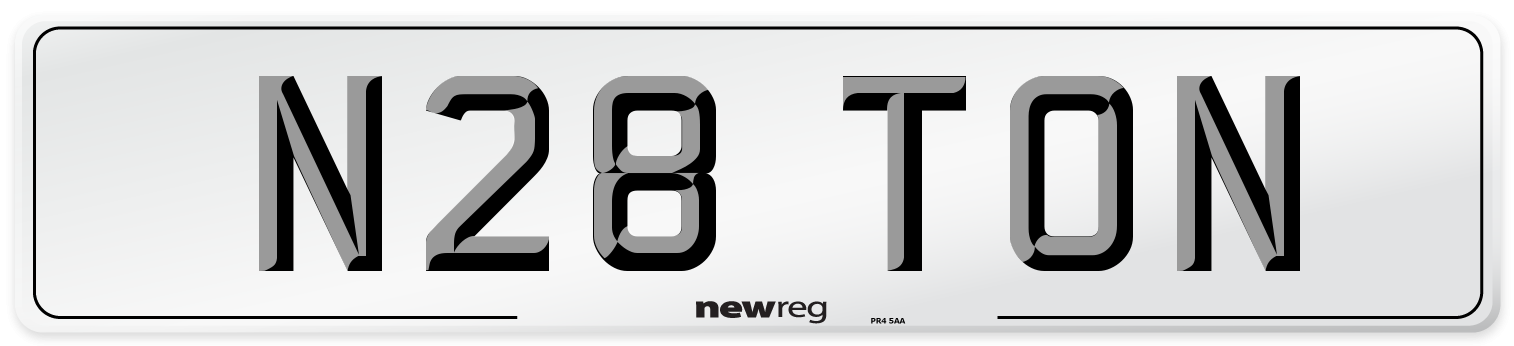 N28 TON Front Number Plate
