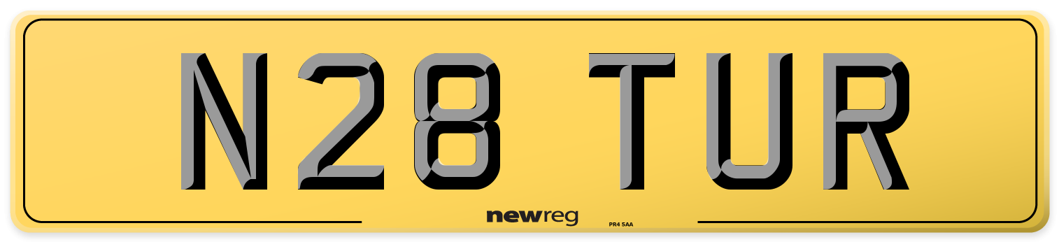 N28 TUR Rear Number Plate
