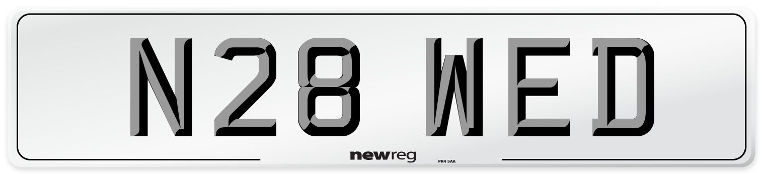 N28 WED Front Number Plate