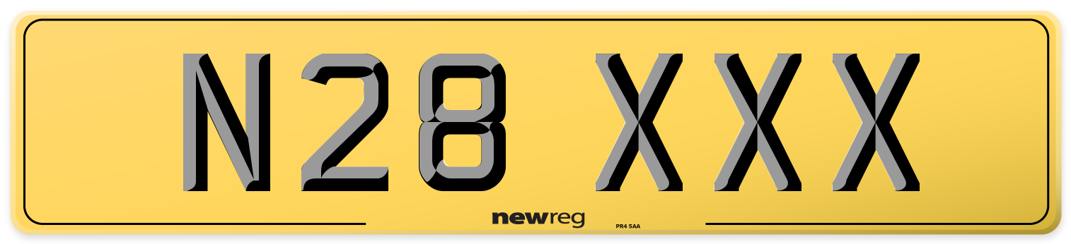 N28 XXX Rear Number Plate