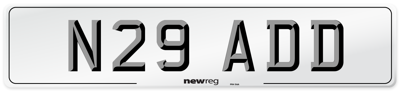 N29 ADD Front Number Plate