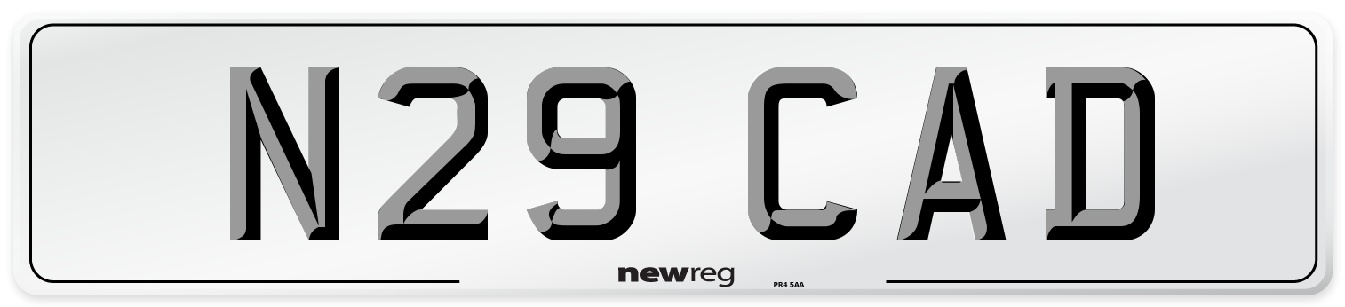 N29 CAD Front Number Plate