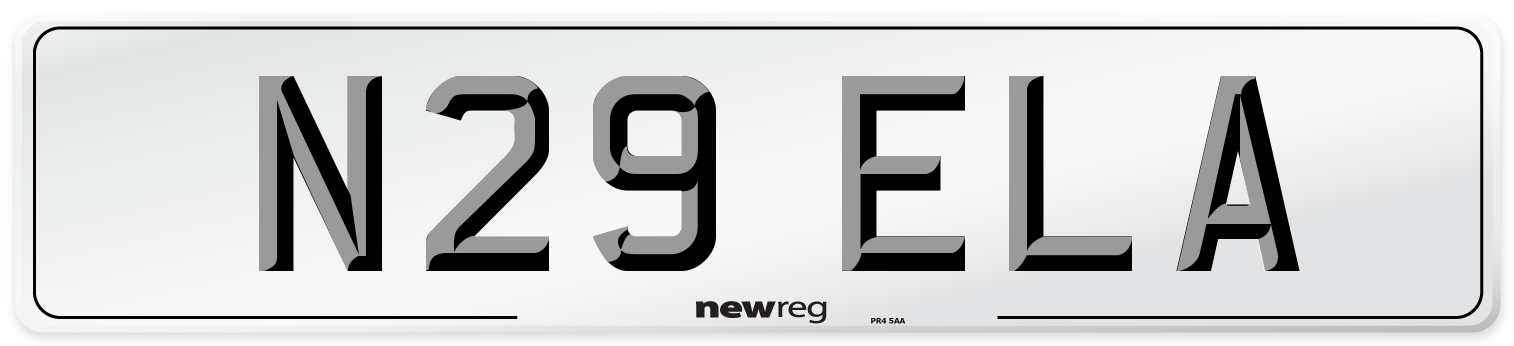 N29 ELA Front Number Plate
