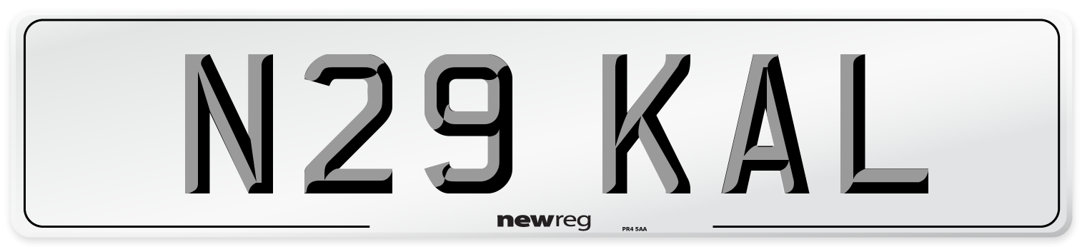 N29 KAL Front Number Plate