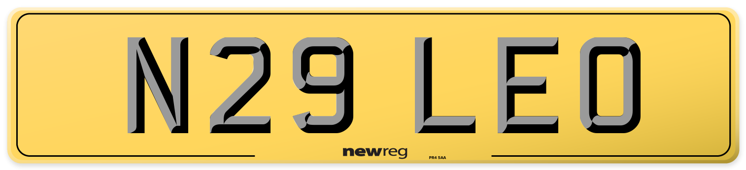 N29 LEO Rear Number Plate