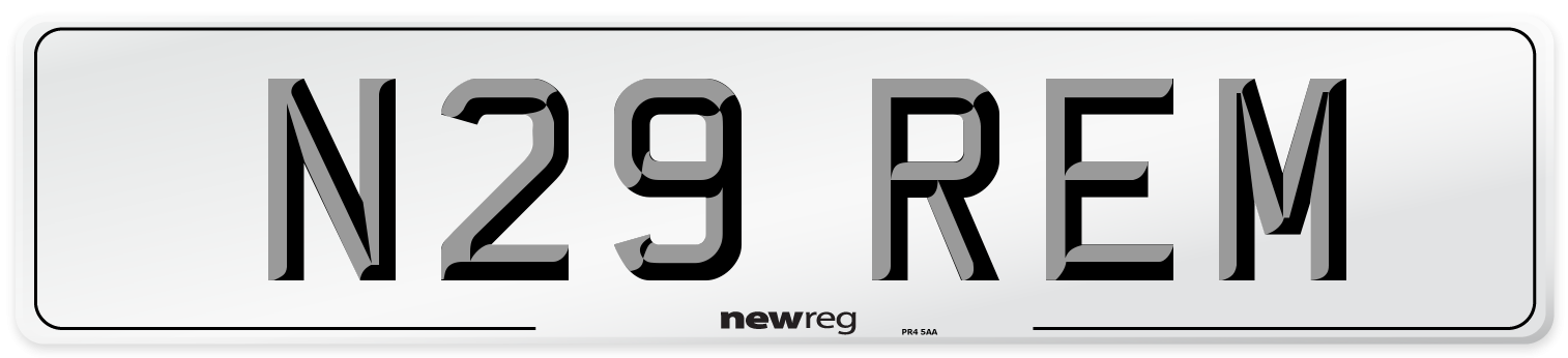 N29 REM Front Number Plate