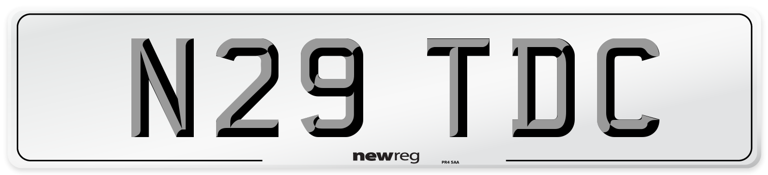 N29 TDC Front Number Plate
