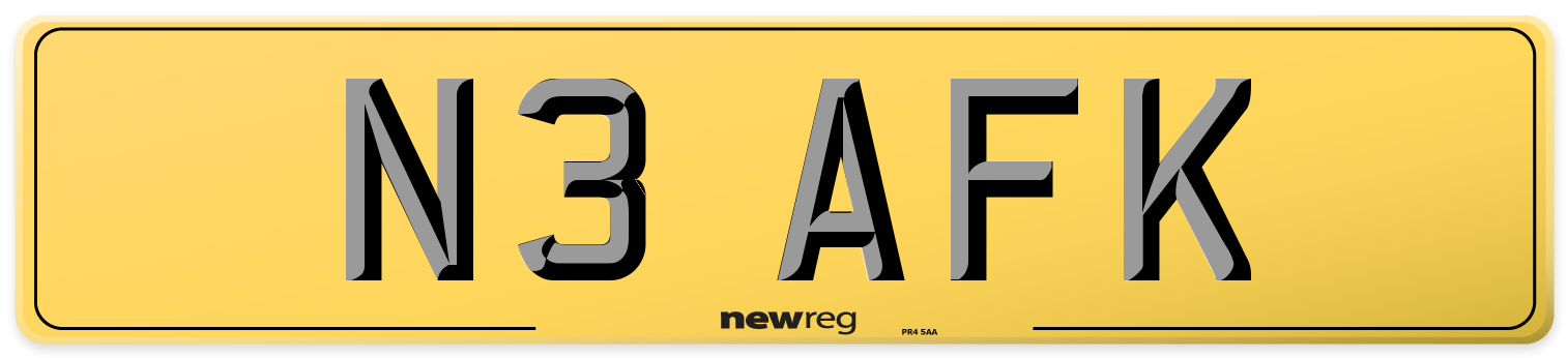 N3 AFK Rear Number Plate