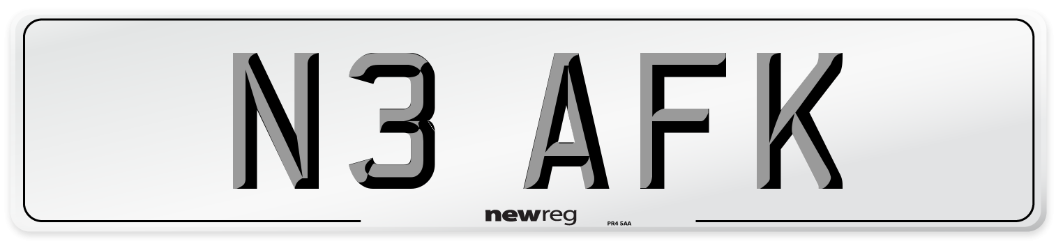 N3 AFK Front Number Plate