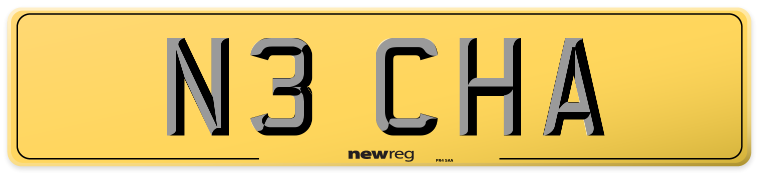 N3 CHA Rear Number Plate