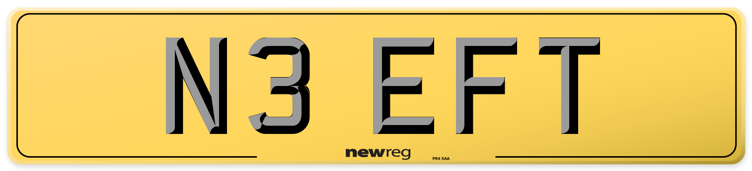N3 EFT Rear Number Plate