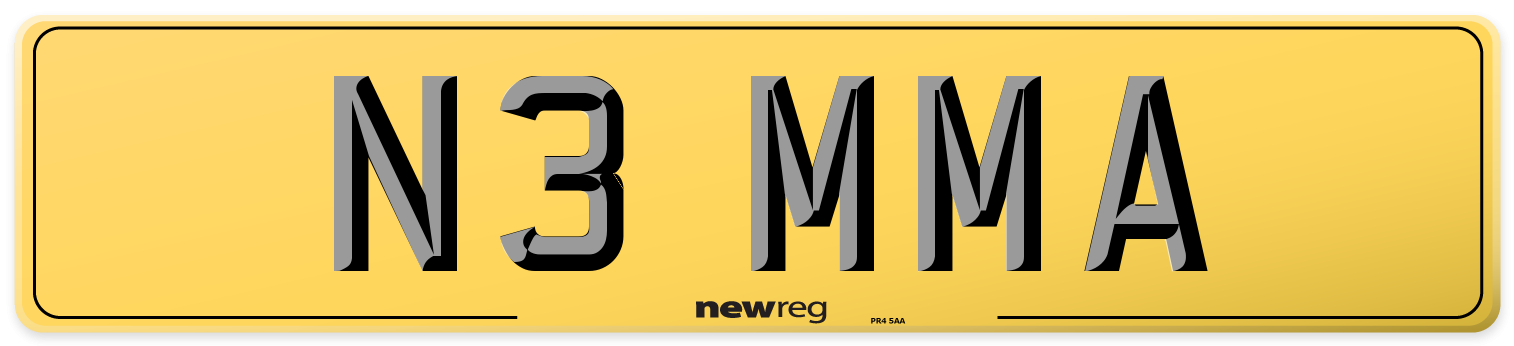 N3 MMA Rear Number Plate