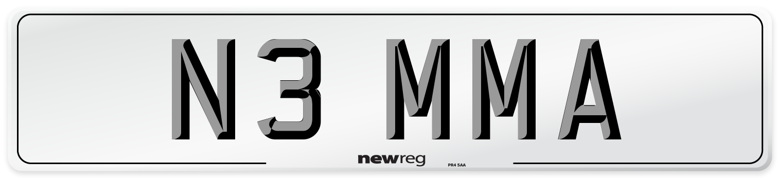 N3 MMA Front Number Plate