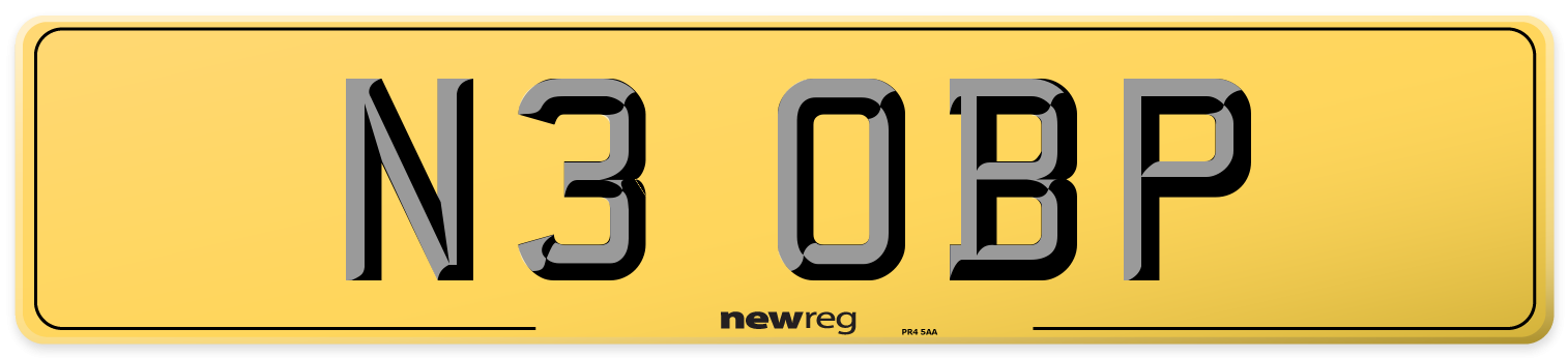 N3 OBP Rear Number Plate