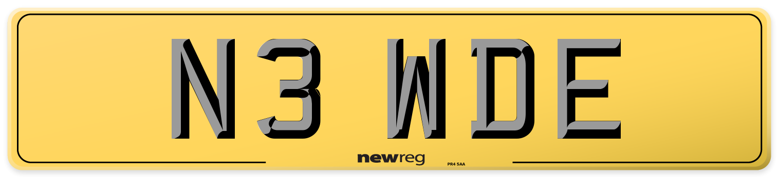 N3 WDE Rear Number Plate