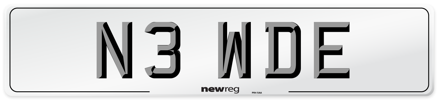 N3 WDE Front Number Plate