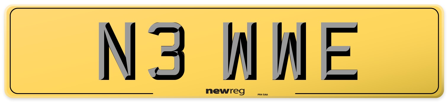 N3 WWE Rear Number Plate