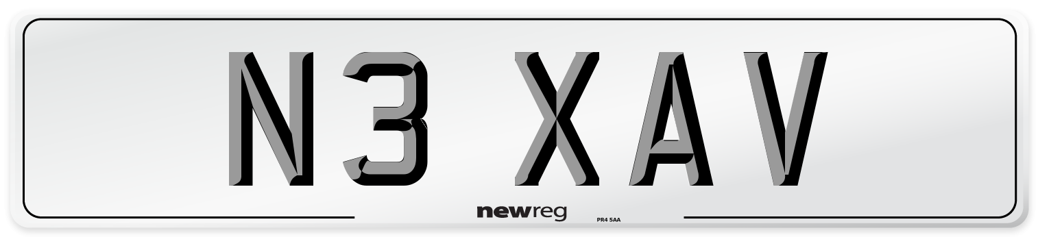N3 XAV Front Number Plate