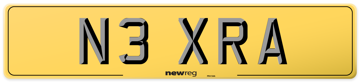 N3 XRA Rear Number Plate