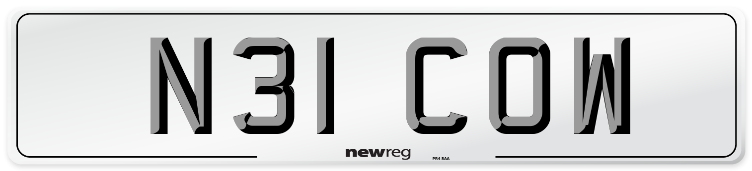 N31 COW Front Number Plate