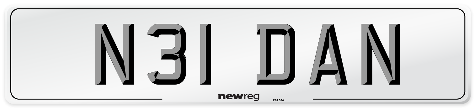 N31 DAN Front Number Plate