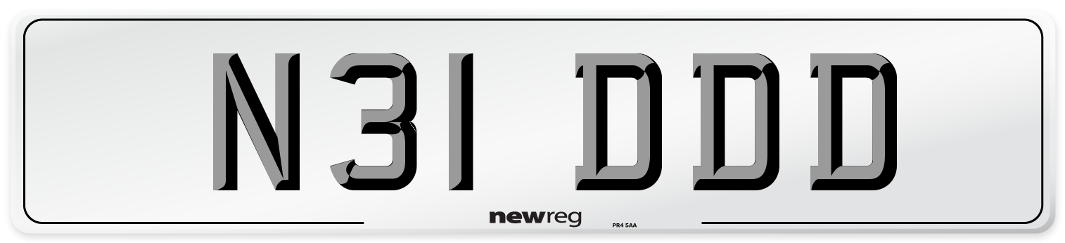 N31 DDD Front Number Plate
