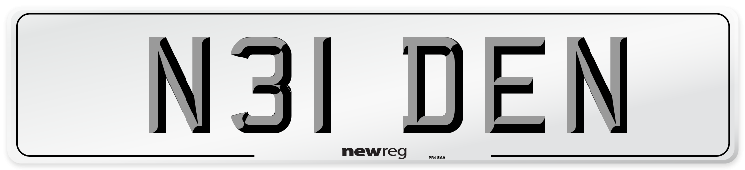 N31 DEN Front Number Plate