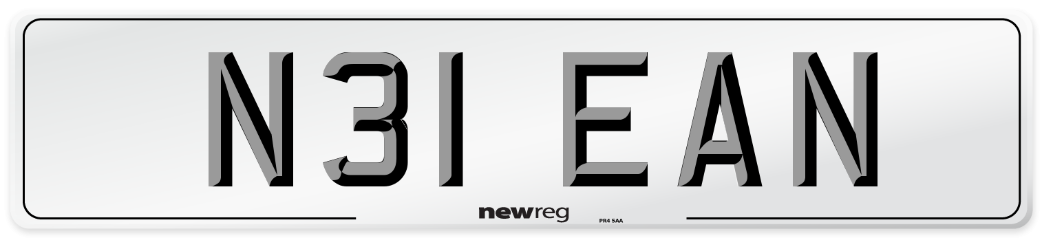 N31 EAN Front Number Plate