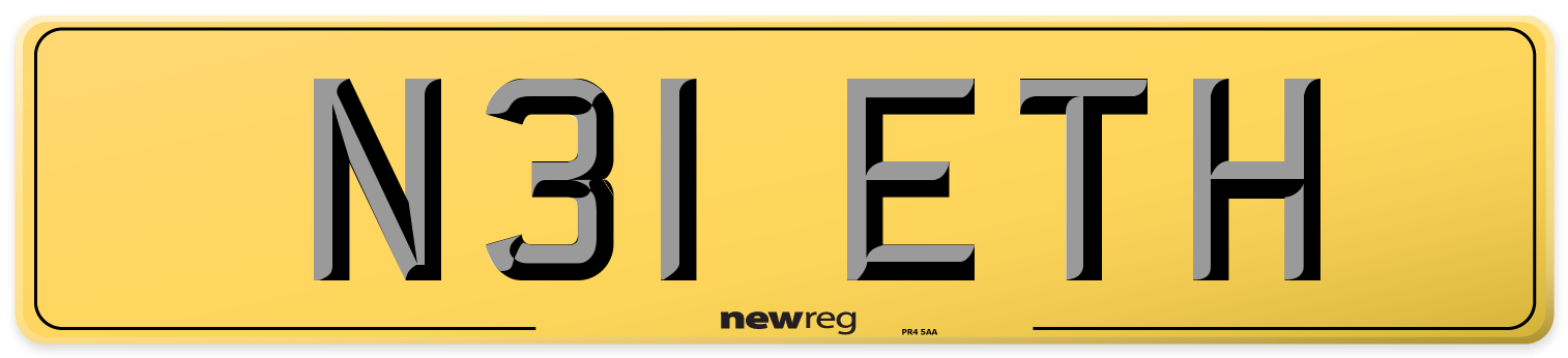 N31 ETH Rear Number Plate
