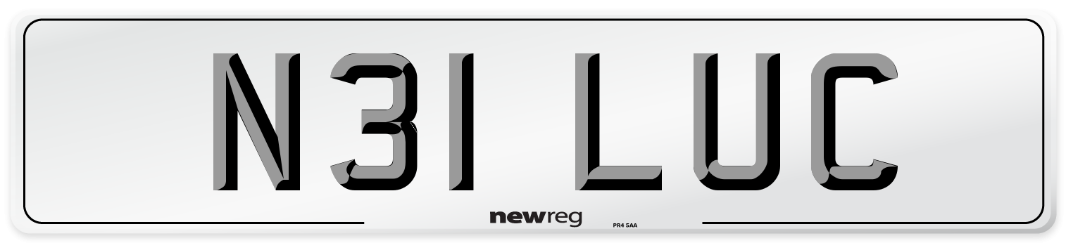 N31 LUC Front Number Plate