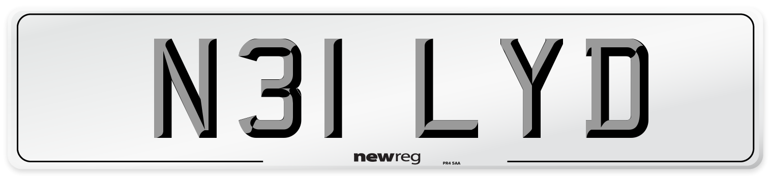 N31 LYD Front Number Plate