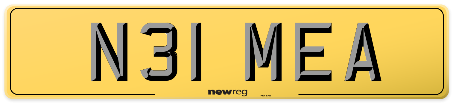 N31 MEA Rear Number Plate