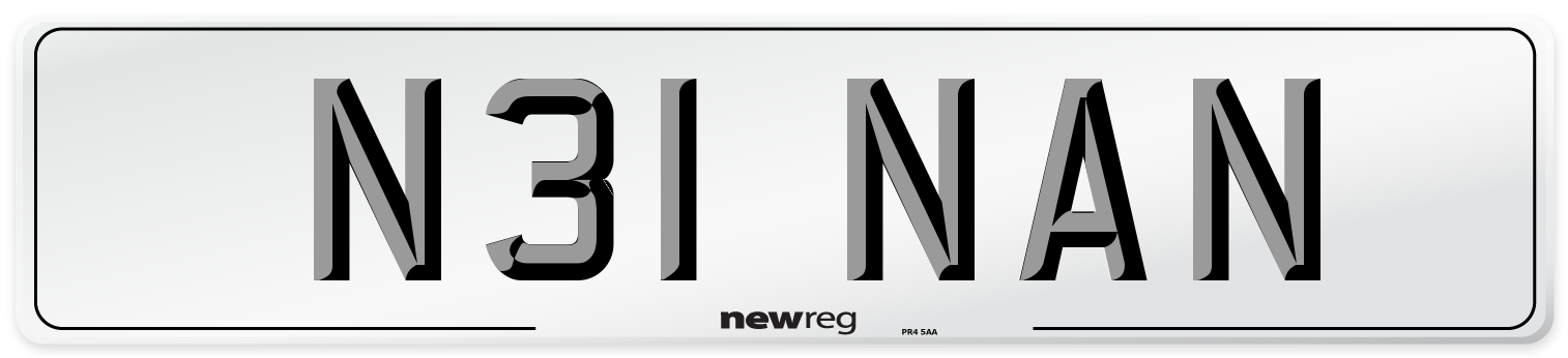 N31 NAN Front Number Plate