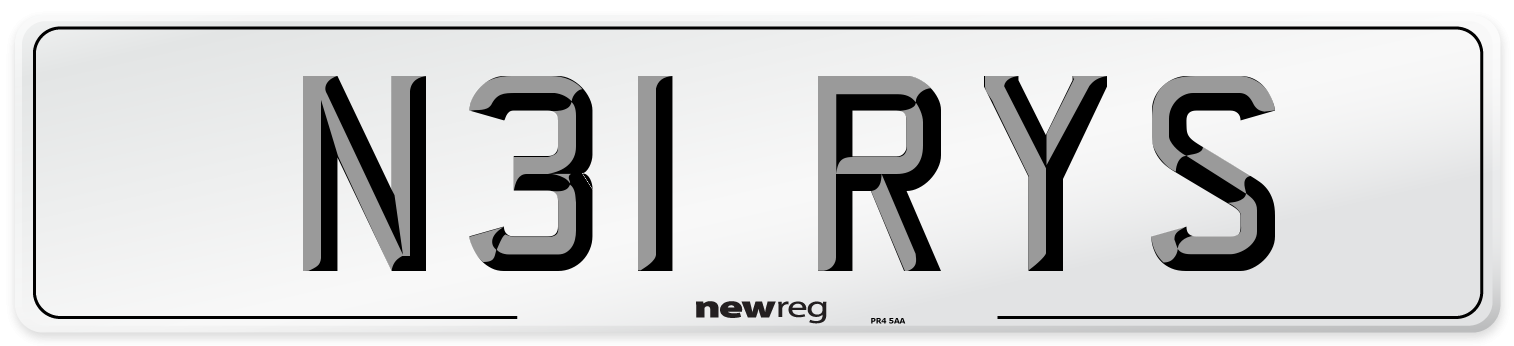 N31 RYS Front Number Plate