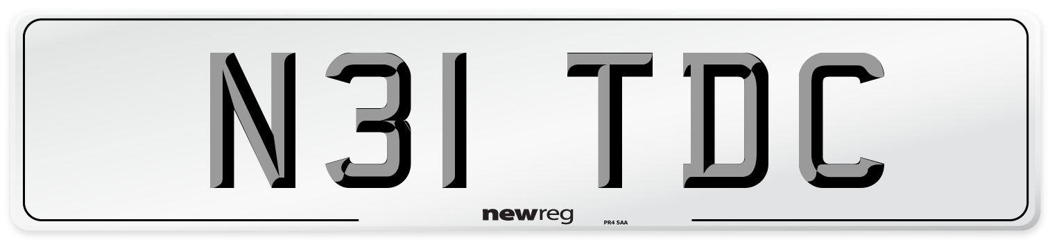 N31 TDC Front Number Plate