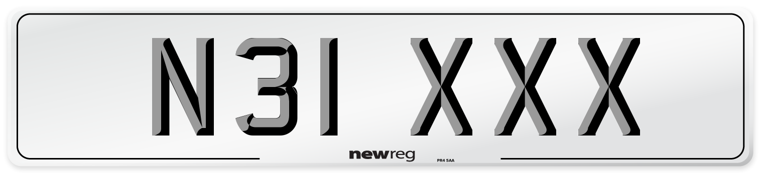 N31 XXX Front Number Plate