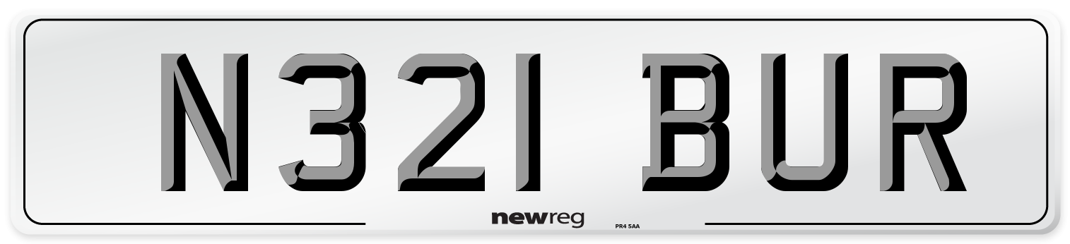 N321 BUR Front Number Plate