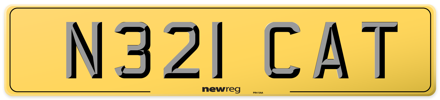 N321 CAT Rear Number Plate