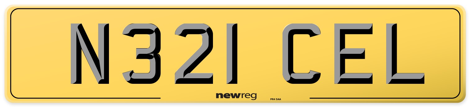 N321 CEL Rear Number Plate